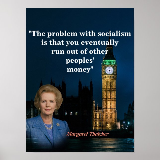 Póster Cita De Margaret Thatcher Sobre El Poster Del Soci (Frente)