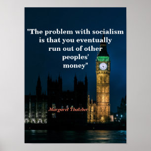 Póster Cita De Margaret Thatcher Sobre El Socialismo