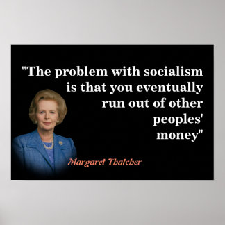 Póster Cita de Margaret Thatcher sobre el Socialismo