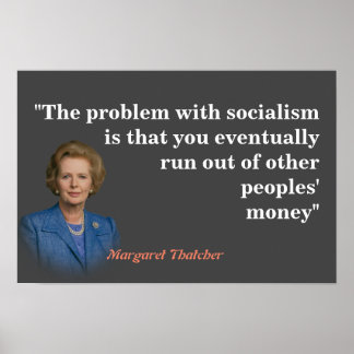 Póster Cita de Margaret Thatcher sobre el Socialismo