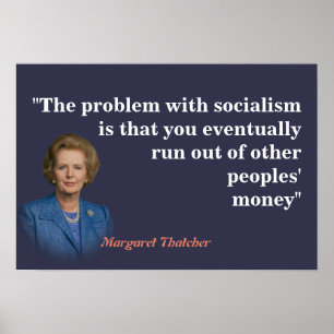 Póster Cita De Margaret Thatcher Sobre El Socialismo