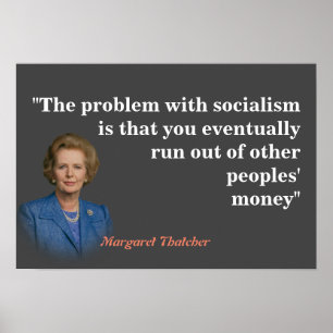 Póster Cita de Margaret Thatcher sobre socialismo