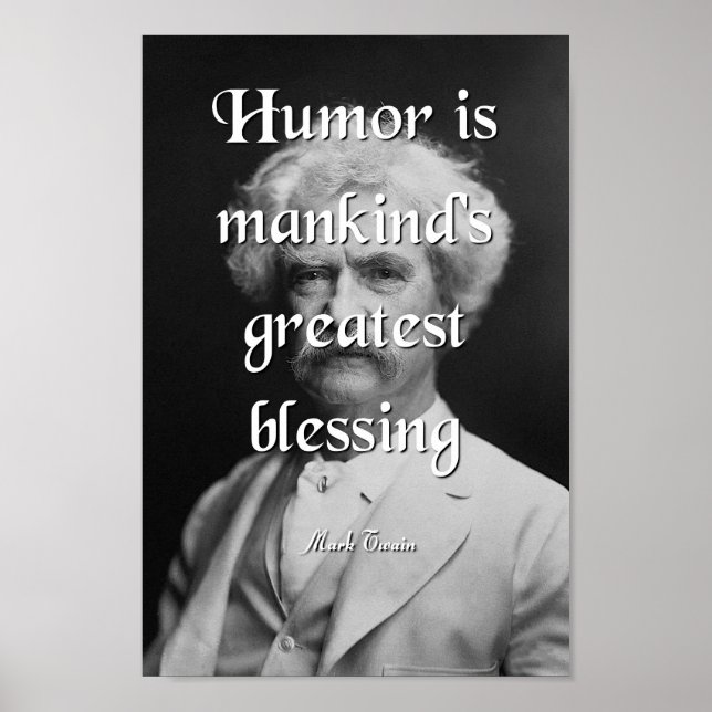 Póster Cita de Mark Twain, humor (Frente)