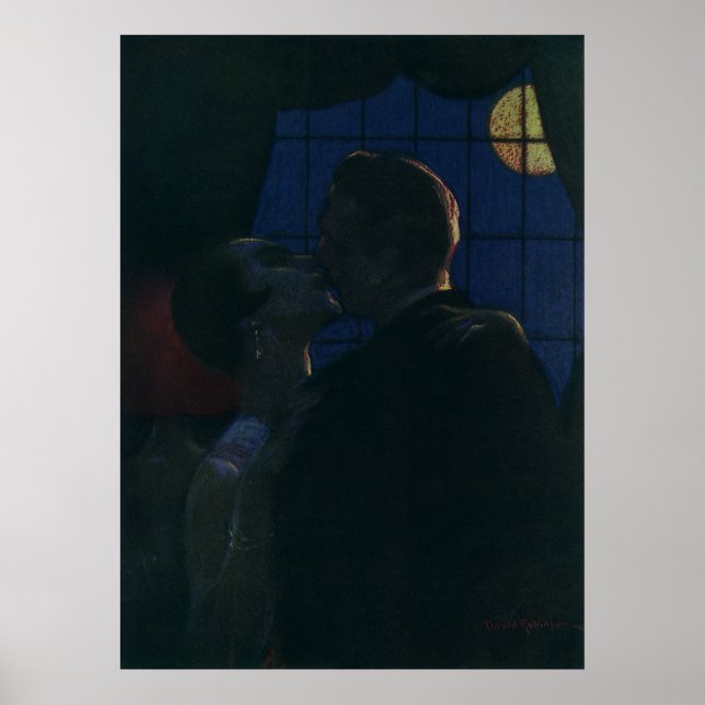 Póster Cita de medianoche, enamorados de la luna llena (Frente)