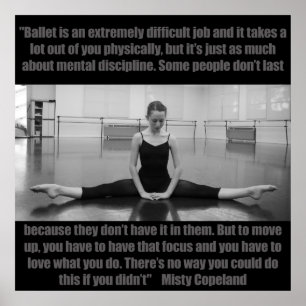 Póster Cita de Misty Copeland, Poster de ballet inspirado