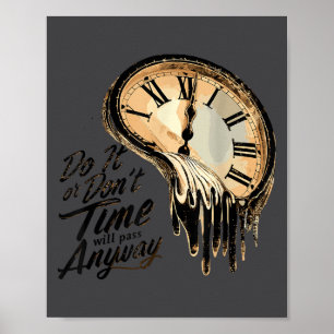 Póster Cita de motivación atemporal con relojes que se de