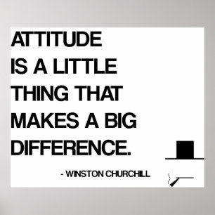 Póster Cita de motivación de Churchill - actitud