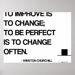 Póster Cita de motivación de Churchill - cambio a menudo