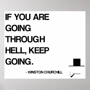 Póster Cita de motivación de Churchill - pasando con