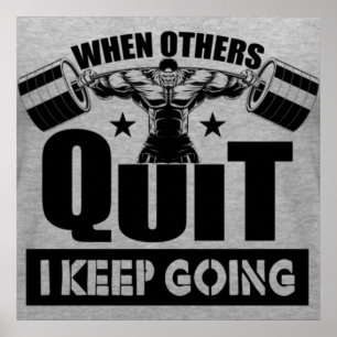 Póster Cita de motivación de entrenamiento de fitness de 