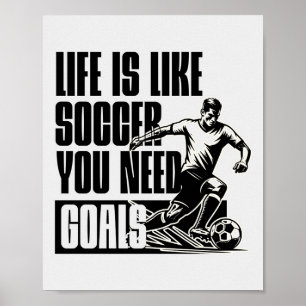Póster Cita de motivación de goles de fútbol
