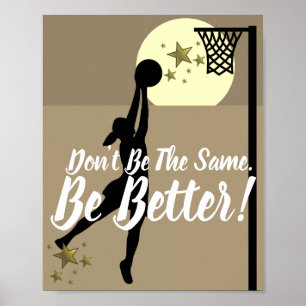 Póster Cita de motivación del Netball de la pistola de la