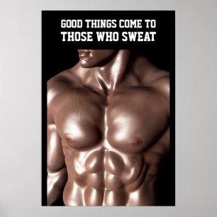 Póster Cita de motivación para entrenar músculos magros