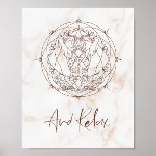 Póster Cita De Motivación Y Mandala De Meditación Relax