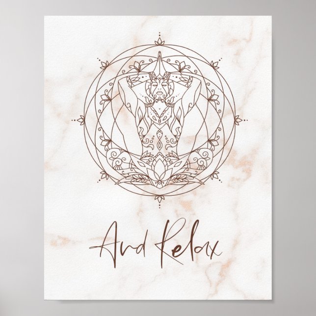 Póster Cita De Motivación Y Mandala De Meditación Relax (Frente)