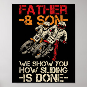 Póster Cita De Motocicleta De Pista Plana De Carreras Par