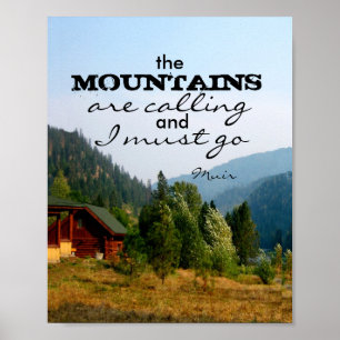 Póster Cita de Muir poster las montañas están llamando