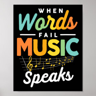 Póster Cita de Música Inspiradora Músico Amante de la Mús
