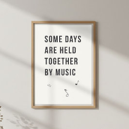 Póster Cita de Música Suave. Pared del dormitorio