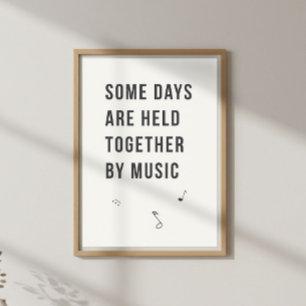 Póster Cita de Música Suave. Pared del dormitorio