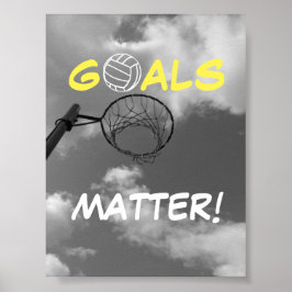 Póster Cita de Netball Motivacional sobre los Objetivos