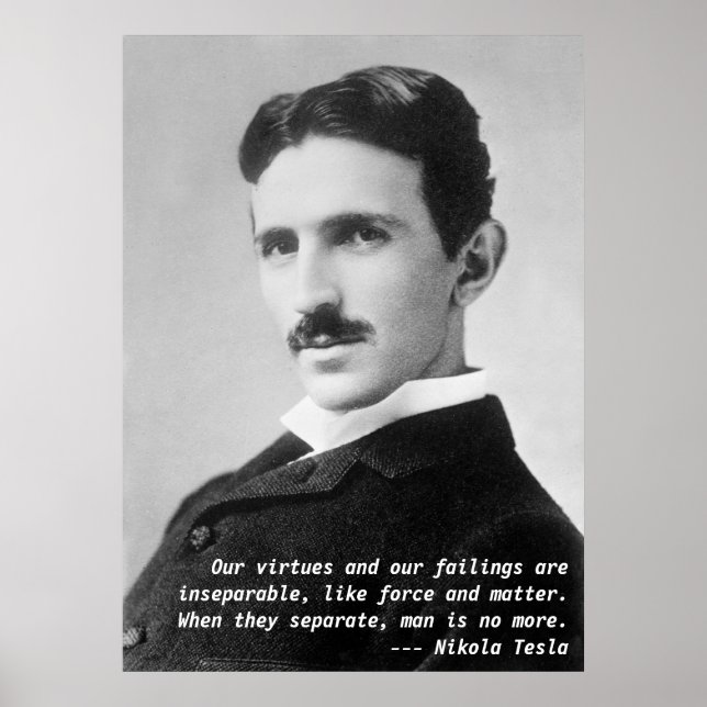 Póster cita de Nikola Tesla (Frente)