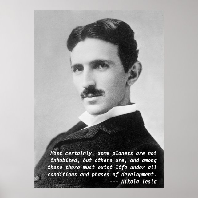 Póster cita de Nikola Tesla (Frente)