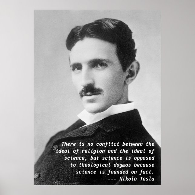 Póster cita de Nikola Tesla (Frente)