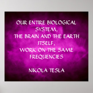 PÓSTER CITA DE NIKOLA TESLA - MISMAS FRECUENCIAS -