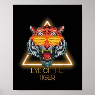 Póster Cita de ojo de tigre motivacional