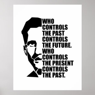 Póster Cita de Orwell 1984 sobre el control del pasado