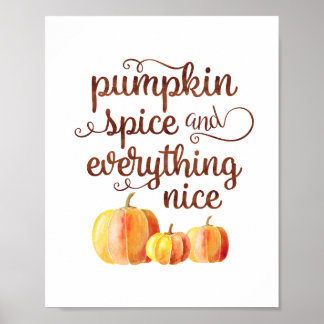 Póster Cita de otoño especias de calabaza y todo bueno