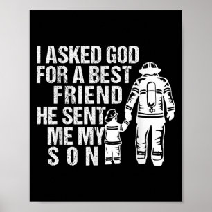 Póster Cita de padre e hijo bombero Nuevo papá bombero Dí