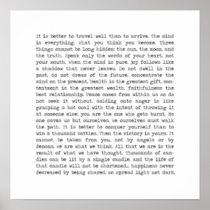 Póster Cita de palabras de Buda Wisdom