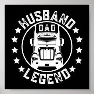 Póster Cita de papá, camionero vintage, dice
