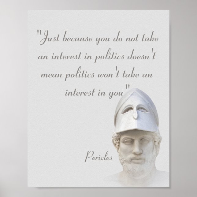 Póster Cita de Pericles sobre la política (Frente)