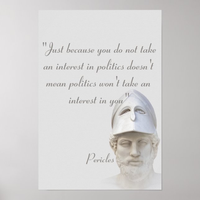 Póster Cita de Pericles sobre la política (Frente)