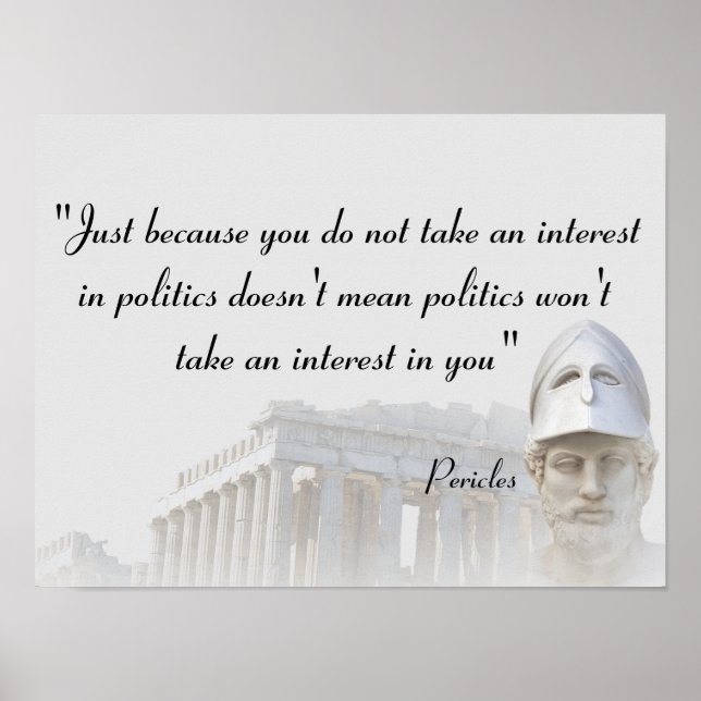 Póster Cita De Pericles Sobre Política (Frente)