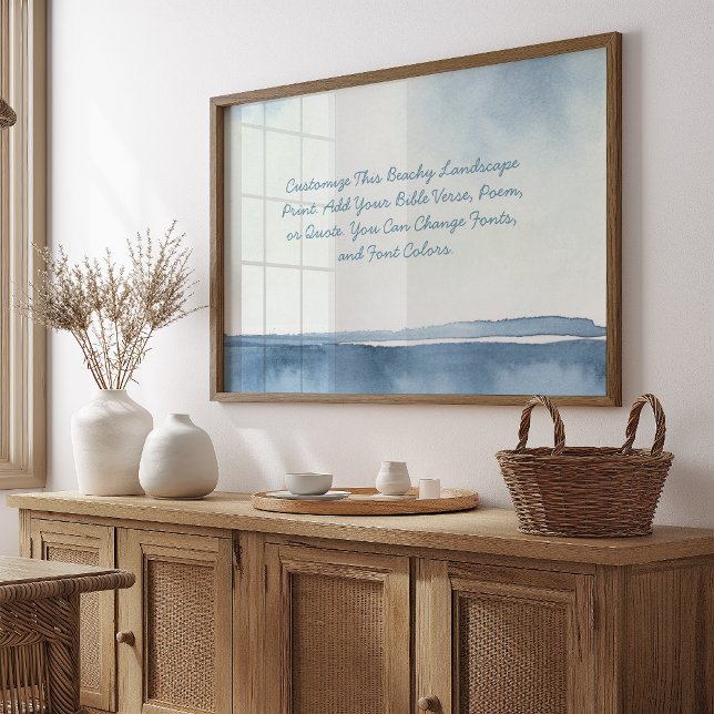 Póster Cita de personalizado Añadir la acuarela azul del  (Subido por el creador)