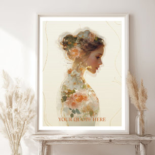 Póster Cita de Personalizado de Silhouette para una flora