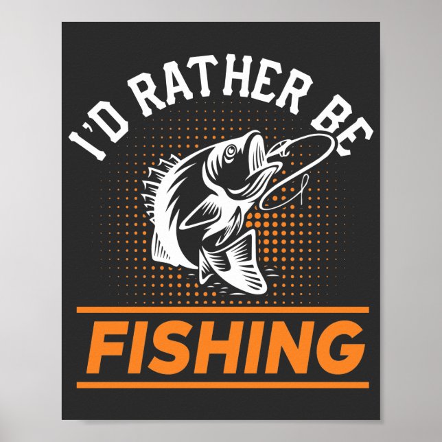 Póster Cita de pesca Prefiero pescar a hombres mujeres 2/ (Frente)