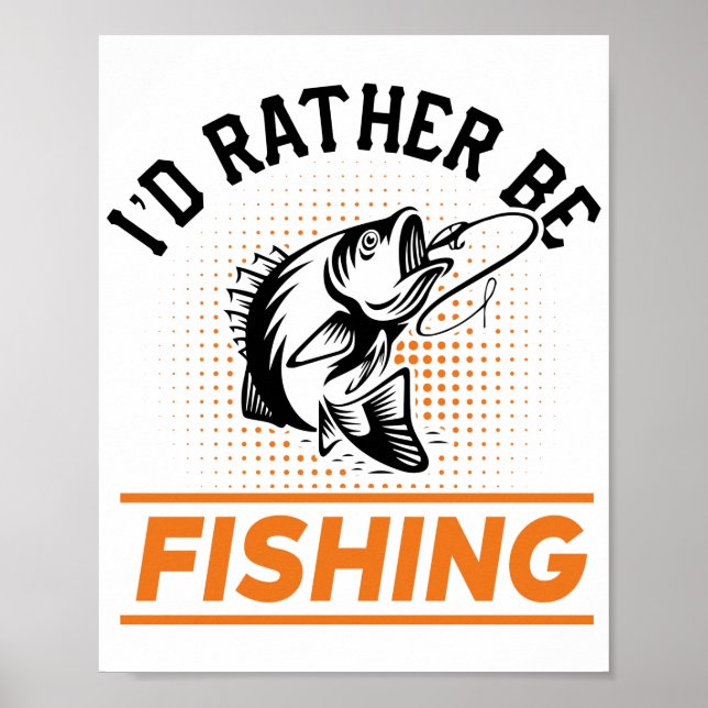 Póster Cita de pesca Prefiero pescar mujeres hombres (Frente)