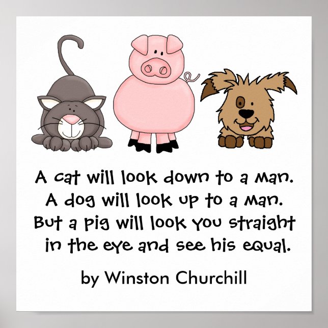 Póster Cita de PIG de Winston Churchill (Frente)
