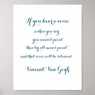 Póster Cita de pintura de Vincent Van Gogh, Poster
