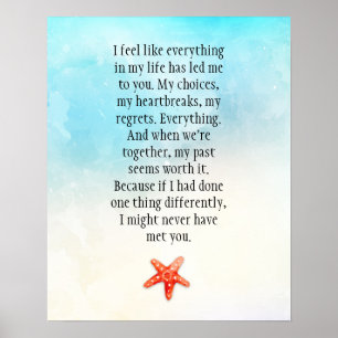 Póster Cita de playa de relación positiva inspiradora