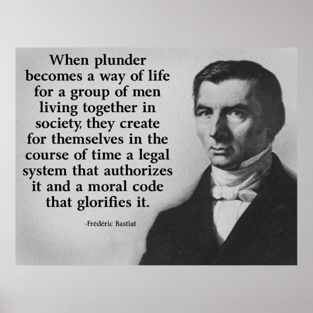 Póster Cita de Plunder de Frederic Bastiat (Frente)