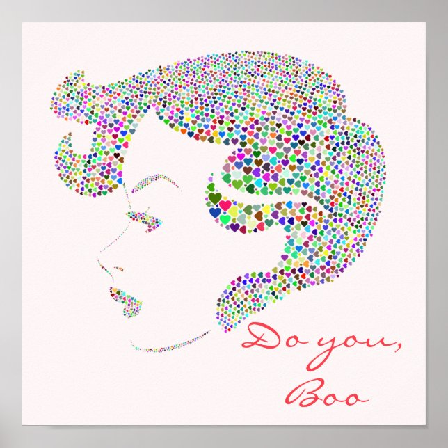 Póster cita de poder de Glam Chica auto chica (Frente)