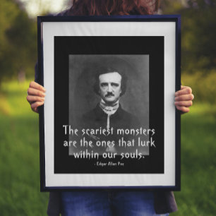 Póster Cita de poe de los monstruos más precarios de Edg