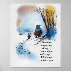 Póster Cita de Pooh "Incluso cuando estamos separados