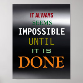 Póster Cita de Posibilidad Motivadora Poster Gris oscuro